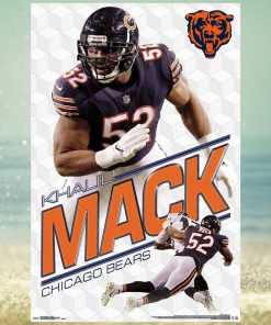 Khalil Mack Crusher Chicago Bears Nfl Quarterback Action Poster