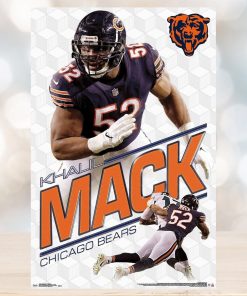 Khalil Mack Crusher Chicago Bears Nfl Quarterback Action Poster