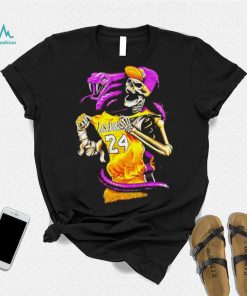 Kobe Bryant 24 Los Angeles Lakers basketball skeleton and cobra shirt