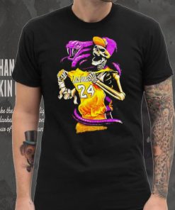 Kobe Bryant 24 Los Angeles Lakers basketball skeleton and cobra shirt