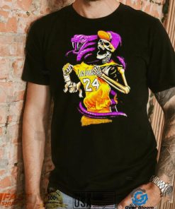 Kobe Bryant 24 Los Angeles Lakers basketball skeleton and cobra shirt