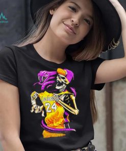 Kobe Bryant 24 Los Angeles Lakers basketball skeleton and cobra shirt