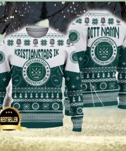 Kristianstads IK Ugly Christmas Sweater Logo Custom Name Gift Fans