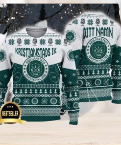 Kristianstads IK Ugly Christmas Sweater Logo Custom Name Gift Fans