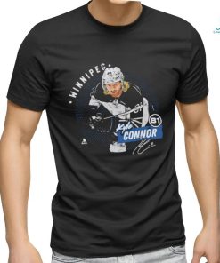 Kyle Connor number 81 Winnipeg Jetsball ice hockey pose signature retro 2024 shirt