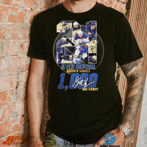Kyle Okposo Buffalo Sabres 1,000 NHL Games Signatures Shirt