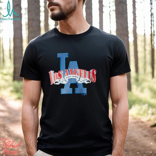 LA Dodgers MLB Arch Logo Graphic Black Oversized T Shirt