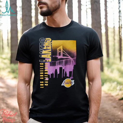 LA Lakers Skyline Graphic Black T Shirt