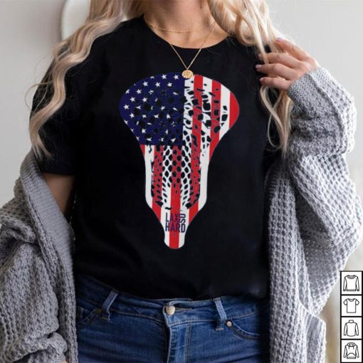 LAX SO HARD Adult American Lacrosse T Shirt
