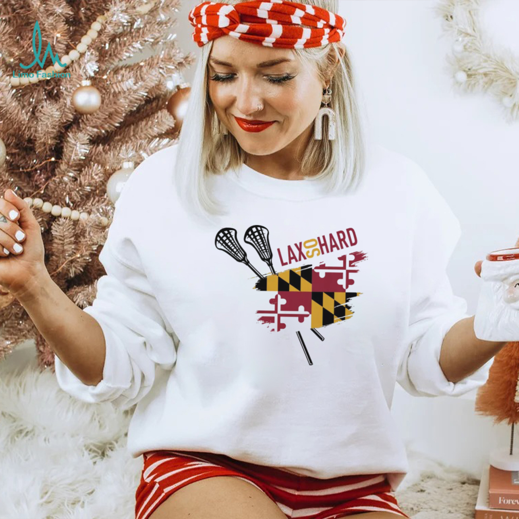 LAX SO HARD Adult Maryland Flag Lacrosse T Shirt LAX SO HARD Adult Maryland Flag Lacrosse T Shirt