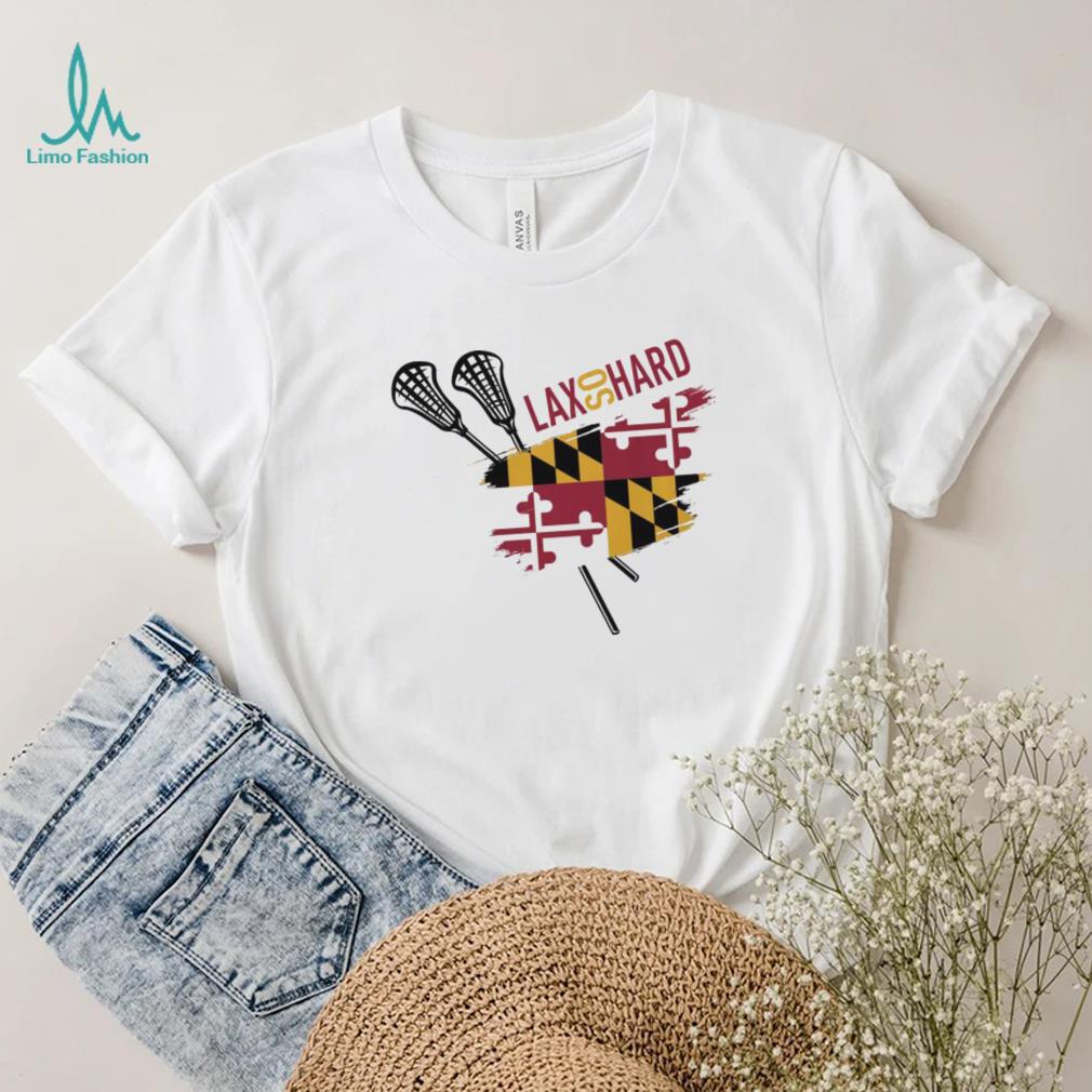 LAX SO HARD Adult Maryland Flag Lacrosse T Shirt LAX SO HARD Adult Maryland Flag Lacrosse T Shirt