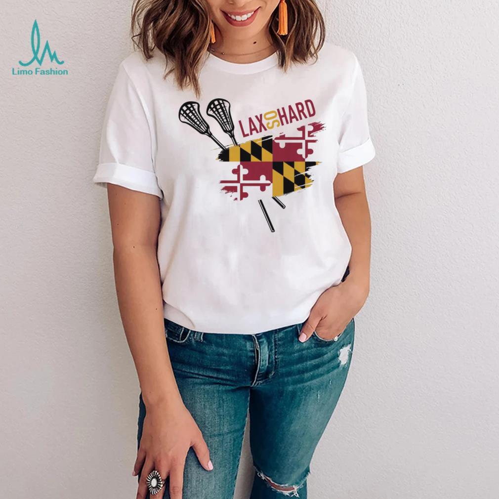 LAX SO HARD Adult Maryland Flag Lacrosse T Shirt LAX SO HARD Adult Maryland Flag Lacrosse T Shirt