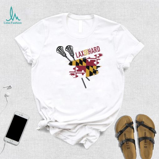 LAX SO HARD Adult Maryland Flag Lacrosse T Shirt