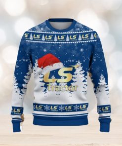 LS Tractor Logo Wearing Santa Hat Christmas Gift Ugly Christmas Sweater For Men And Women Gift