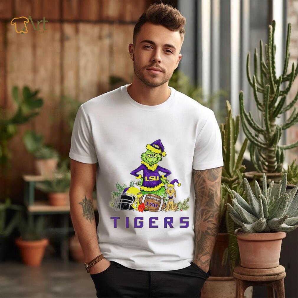 LSU Tigers Grinch and Max dog funny Christmas shirt LSU Tigers Grinch and Max dog funny Christmas shirt