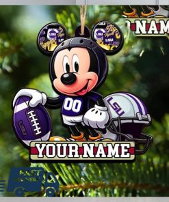 LSU Tigers NCAA Mickey Mouse Christmas Tree Decorations Custom Name Xmas Ornament