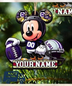 LSU Tigers NCAA Mickey Mouse Christmas Tree Decorations Custom Name Xmas Ornament