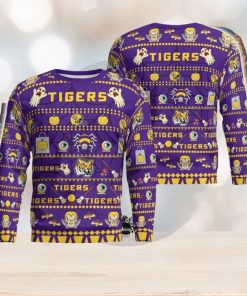 LSU Tigers Pumpkin Halloween Spooky Ghost Pattern Funny 3D Sweater Men And Women Gift