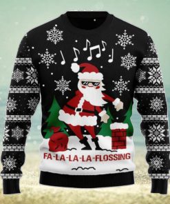 La La La Flossing Santa Claus Ugly Christmas Sweater, Gift For Christmas 2023