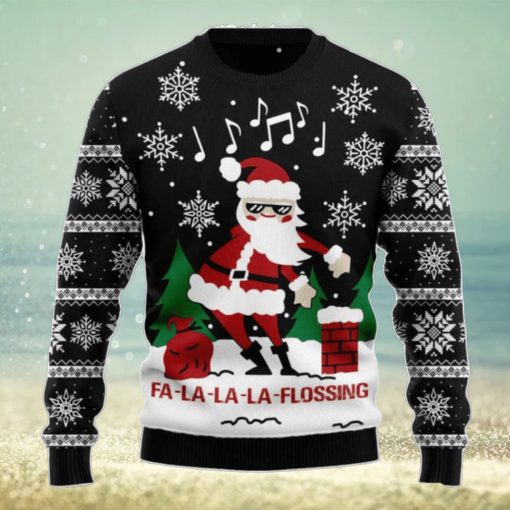 La La La Flossing Santa Claus Ugly Christmas Sweater, Gift For Christmas 2023