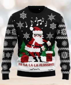 La La La Flossing Santa Claus Ugly Christmas Sweater, Gift For Christmas 2023