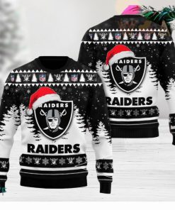 Las Vegas Raiders Logo Big Snowflake Pattern Ugly Christmas Sweater