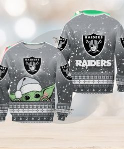 Las Vegas Raiders Christmas Baby Yoda Sweater Best For Fans Gift Christmas Holidays