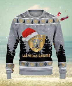 Las Vegas Raiders Logo Wearing Santa Hat Christmas Gift Ugly Christmas Sweater For Men And Women Gift