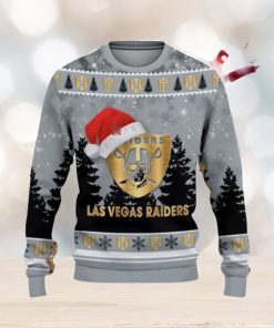 Las Vegas Raiders Logo Wearing Santa Hat Christmas Gift Ugly Christmas Sweater For Men And Women Gift