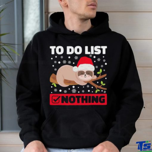 Lazy Sloth To Do List Christmas T Shirt