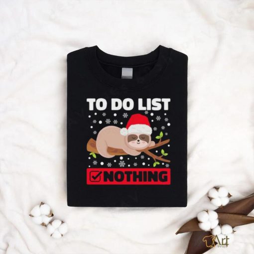 Lazy Sloth To Do List Christmas T Shirt