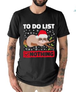 Lazy Sloth To Do List Christmas T Shirt