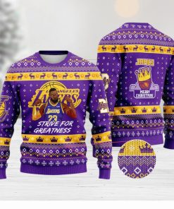 Lebron James Lakers NBA King Merry Christmas Champion Christmas Ugly Sweater