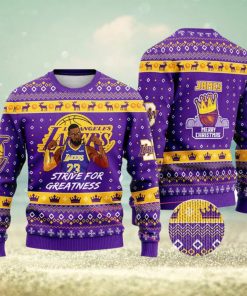 Lebron James Lakers NBA King Merry Christmas Champion Christmas Ugly Sweater