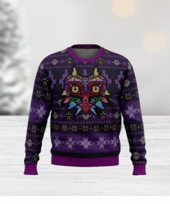 Legend of Zelda Majoras Mask Seamless Pattern Ugly Christmas Sweater