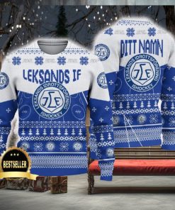 Leksands IF Ugly Christmas Sweater Logo Custom Name Gift Fans