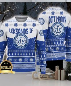 Leksands IF Ugly Christmas Sweater Logo Custom Name Gift Fans