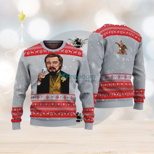 Leonardo Dicaprio Drink Beer Anheuser Busch Grey Funny Ugly Christmas Sweater Gift For Fans