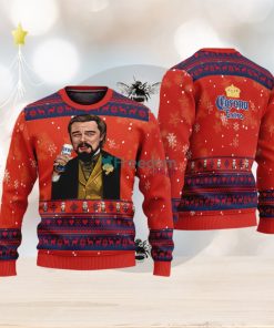 Leonardo Dicaprio Drink Beer Corona Extra Red Funny Ugly Christmas Sweater Gift For Fans