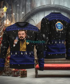 Leonardo Dicaprio Drink Beer Efes Black Funny Ugly Christmas Sweater Gift For Fans