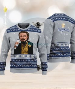 Leonardo Dicaprio Drink Beer Hoegaarden Grey Funny Ugly Christmas Sweater Gift For Fans