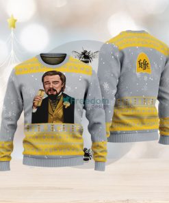 Leonardo Dicaprio Drink Beer Leffe Grey Funny Ugly Christmas Sweater Gift For Fans