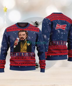 Leonardo Dicaprio Drink Beer budweiser Navy Funny Ugly Christmas Sweater Gift For Fans