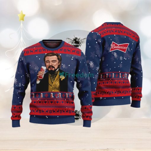 Leonardo Dicaprio Drink Beer budweiser Navy Funny Ugly Christmas Sweater Gift For Fans