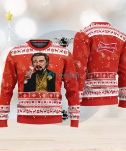 Leonardo Dicaprio Drink Beer budweiser Red Funny Ugly Christmas Sweater Gift For Fans