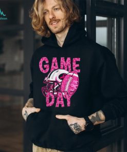 Leopard Game Day Pink American Football Tackle Breast Cancer T Shirt