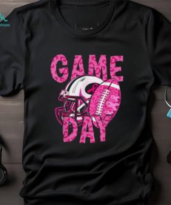 Leopard Game Day Pink American Football Tackle Breast Cancer T Shirt