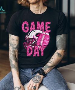 Leopard Game Day Pink American Football Tackle Breast Cancer T Shirt