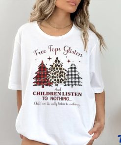 Leopard Plaid Christmas Trees Listen Shirt