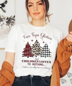 Leopard Plaid Christmas Trees Listen Shirt